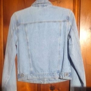 NWT Light Denim Jean Jacket with distressed  places